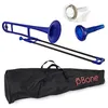 Image de PBONE PBONE1-BL Trombone avec embouchure et housse, Bleu