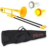 Image de PBONE 700642 Trombone avec embouchure et housse, Jaune