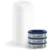 Image de Angelcare Poubelle à Couches + 3 Recharges Anti Odeurs/Grande Capacité Antibactérien Usage Simple Dress Up, Blanc
