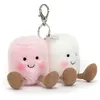 Image de Jellycat Amuseables Paire de breloques en forme de guimauves 8,9 cm   Porte-clés en peluche   Excellente idée cadeau