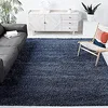 Image de SAFAVIEH Tapis Shag Pour Salon, Salle à manger, Chambre à coucher - California Shag Collection, Tapis à poil long, Bleu marine, 201 X 201 cm