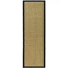 Image de Safavieh Tapis en Fibres Naturelles Salon, Salle à Manger, Chambre à Coucher - Natural Fiber Collection, Tapis à Poil Court, Naturel et Noir, 76 X 244 cm