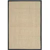 Image de SAFAVIEH Tapis en Fibres Naturelles Salon, Salle à Manger, Chambre à Coucher - Natural Fiber Collection, Tapis à Poil Court, Naturel et Noir, 122 X 183 cm