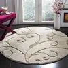 Image de SAFAVIEH Tapis Shag Pour Salon, Salle à manger, Chambre à coucher - Florida Shag Collection, Tapis à poil long, Crème et beige, 120 X 120 cm