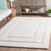 Image de SAFAVIEH Tapis Shag pour Salon, Salle à Manger, Chambre à Coucher - Florida Shag Collection, Tapis à Poil Long, Crème et Crème, 122 X 122 cm