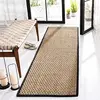 Image de SAFAVIEH Tapis en Fibres Naturelles Salon, Salle à Manger, Chambre à Coucher - Natural Fiber Collection, Tapis à Poil Court, Naturel et Noir, 76 X 305 cm