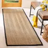 Image de SAFAVIEH Tapis en Fibres Naturelles Salon, Salle à Manger, Chambre à Coucher - Natural Fiber Collection, Tapis à Poil Court, Naturel et Noir, 76 X 183 cm