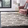 Image de SAFAVIEH Tapis Shag Pour Salon, Salle à manger, Chambre à coucher - Hudson Shag Collection, Tapis à poil long, Gris et Ivoire, 122 X 183 cm