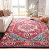 Image de Safavieh Tapis Boho pour Salon, Salle à Manger, Chambre à Coucher - Monaco Collection, Tapis à Poil Court, Rouge et Turquoise, 244 X 305 cm