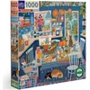 Image de Eeboo - La Cuisine Bleu - Puzzle Adulte 1000 Pièces en Carton illustrant Une Belle Cuisine Bleu - Dimensions 58.5 x 58.5 cm