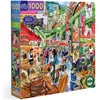 Image de eeBoo London Market Carton Recyclé-Puzzle Coloré 1000 Pièces-Dimensions 58,5 cm de côté, PZTLNM