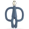 Image de Matchstick Monkey Teething Toy and Gel Applicator jouet de dentition avec brosse 2 en 1 Airforce Blue 1 pcs