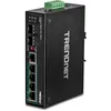 Image de TRENDnet, TI-PG62, Commutateur sur Rail DIN Gigabit PoE+ Industriel renforcé à 6 Ports, 4 Ports Gigabit PoE+, Port Gigabit partagé (RJ-45/SFP), SFP dédié, Budget d'alimentation 120 W, IP30