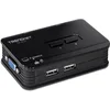 Image de TRENDnet, TK-207K, Commutateur KVM USB 2 ports, contrôlez deux ordinateurs avec un seul ensemble de commandes de console, résolution 2048 x 1536