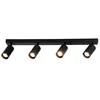 Image de Plafonnier 4 Spots Orientables Noir pour Ampoule GU10