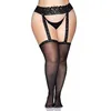 Image de Leg Avenue - Bas dentelle avec ceinture aspect porte-jarretelles