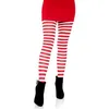 Image de Leg Avenue - Nylon Stripe Tights, Taille Unique (Blanc Rouge)