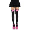 Image de Leg Avenue Bas Autoportant en Nylon avec Noeud Taille Unique Noir/rose Foncé