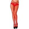 Image de Leg Avenue 9971 Collant Résille avec Culotte en Dentelle Rouge Tu Eur 34-38