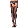 Image de Leg Avenue 1103 Bas Résille en Dentelle Florale avec Talon Cubain Taille Unique 34-40