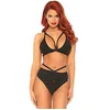 Image de Leg Avenue 81576 Soutien-Gorge en Lurex & Slip Brésilien Or Noir Taille M/L EUR 42-44
