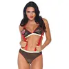Image de Leg Avenue Soutien-Gorge en Dentelle avec Insigne/une Culotte à Bretelles Ouverte Multicolore Taille Unique