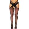 Image de Leg Avenue Scalloped Suspender, Collants Femme, Black, O/S