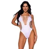 Image de Leg Avenue Racer back thong bodysuit, Taille Unique (Blanc)