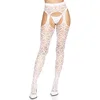 Image de Leg Avenue Fishnet Suspender Pantyhose Collants, Blanc/Jardin Opulent, Taille Unique Femme