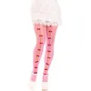 Image de Leg Avenue Sweetheart Striped Net Tights with Keyhole and Mini Bow Detail Collants, Rose, Taille Unique Femme