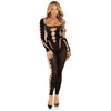 Image de Leg Avenue Body sans pieds opaque sans couture pour femme, noir, taille unique