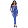 Image de Leg Avenue Body sans pieds opaque sans couture pour femme, bleu royal, taille unique