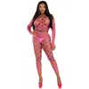 Image de Leg Avenue 2 Pc Hardcore Net Crop Top and Footless Tights Lingerie, [Pink], Taille Unique Femme