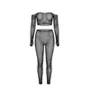 Image de Leg Avenue Ensemble Crop Top et Legging Résille avec Strass, Taille Unique - Noir