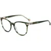 Image de CAROLINA HERRERA lunettes, modèle HER 0156, couleur vert HORN, verre 53 mm, pont 18 mm, non polarisées