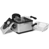 Image de Elite Gourmet EDF-401T Friteuse électrique à 3 paniers, 1 700 W, minuteur, température réglable, couvercle avec fenêtre d’observation et filtre anti-odeur