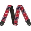 Image de Fender Sangle Monogrammée, Longueur Entièrement Réglable (90 cm, 145cm), Rouge/Noir/Bleu