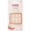 Image de KISS Salon Acrylic French Nude Press On Nails  Cashmere    Faux ongles nude moyens ovale, press on nails effet acrylique salon, manucure DIY avec 28 ongles, colle 2 g, bâtonnet et mini lime