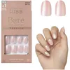Image de KISS Bare-But-Better Premium Press-On Nails  Mocha    Faux ongles rosé nude longueur moyenne forme amande coffin avec strass, 30 ongles autocollants avec colle 2 g, lime mini et bâtonnet manucure