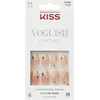 Image de KISS Voguish Fantasy Press On Nails  4 Wheel Drive    Faux ongles nude à fleurs moyens amande coffin, press on nails qualité salon, manucure DIY avec 28 ongles, colle 2 g, bâtonnet et mini lime