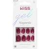 Image de KISS Gel Fantasy Press On Nails  Set Us Free    Faux ongles rouges courts ovale, press on nails qualité salon, manucure DIY avec 28 ongles, colle 2 g, bâtonnet et mini lime