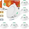 Image de Lot de 6 Spots Encastrables LED Dimmables, 230 V, 10 W, IP65, Blanc Chaud/Neutre/Froid, pour Salle de Bain et Cuisine, Classe Énergétique D