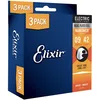 Image de Elixir 16540 Cordes pour guitare électrique plaquées nickel avec revêtement NANOWEB® - Lot de 3 jeux de cordes