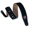 Image de Levy's MSS3-BLK Sangle de Guitare Suede Leather Signature Logo Piping 2 1/2" - Black