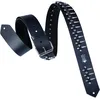 Image de Levy's Leathers Sangle de guitare en cuir sculpté avec balles Noir 5 cm