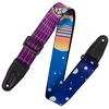 Image de Levy's MPD2 Sangle de Guitare en Polyester de 5,1 cm de Large, Motif Coucher de Soleil Cyber Cat, Taille Unique Mixte