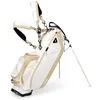 Image de Sunday Golf Ryder Sac de Golf léger 2,2 kg avec Fermetures éclair étanches, 7 Poches spacieuses, Porte-Gants Velcro et Capuche de Pluie. Sac de Golf idéal pour jusqu'à 14 Clubs, Amande grillée