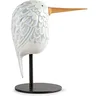 Image de LLADRÓ. Figurine en Porcelaine Colibri de la Collection Face 2 Face. Sculpture inspirée d'un Colibri avec Support métallique de Couleur Noir Mat.