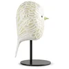 Image de LLADRÓ. Figurine en Porcelaine Moineau de La Collection Face 2 Face. Sculpture Inspirée par Un Moineau avec Support Métallique de Couleur Noir Mat.