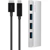 Image de Belkin - Hub USB 3.0 4 ports avec câble micro-B 3.1 vers USB-C - 1m - Aluminium brossé